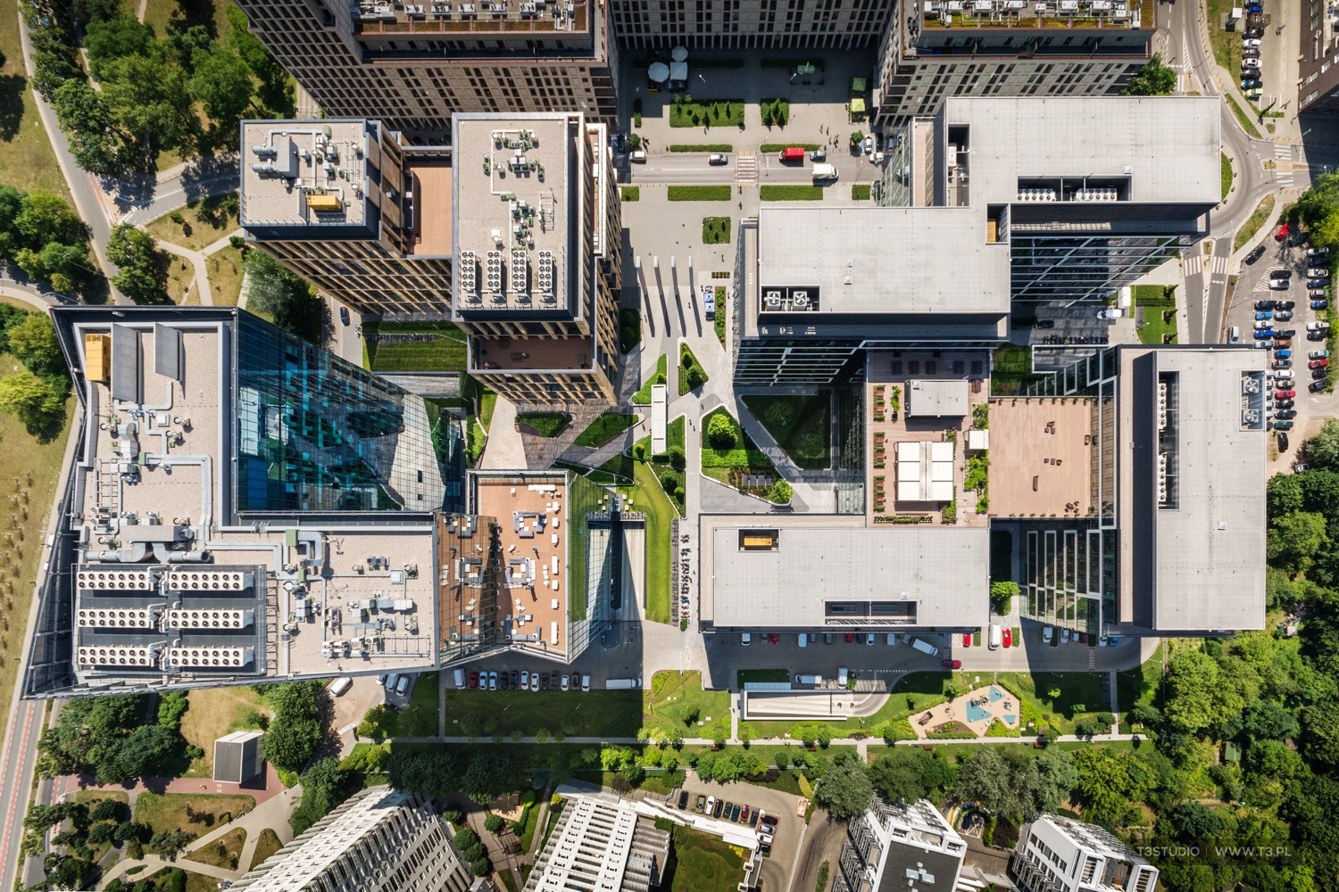 Kompleks biurowy GBC z powietrza. Warszawa.