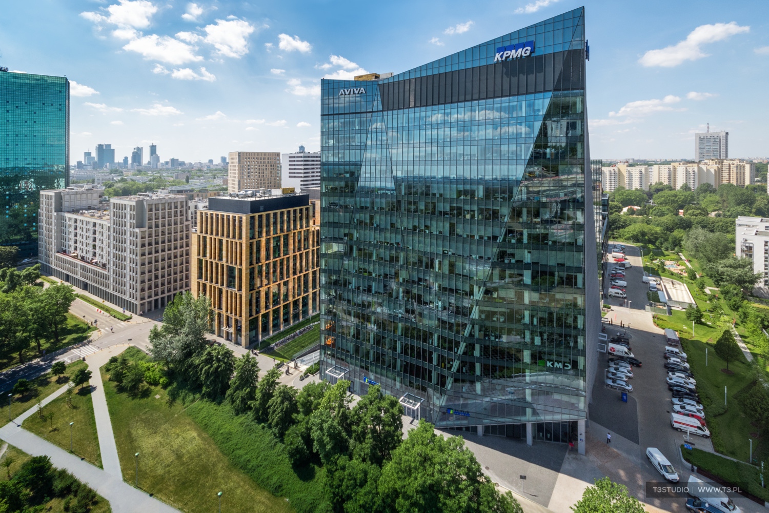 Kompleks biurowy GBC z powietrza. Warszawa.