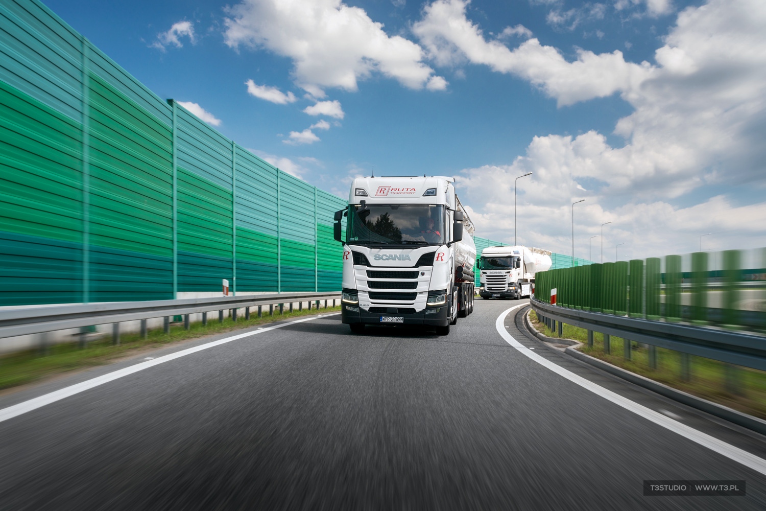 Pojazdy Ruta Transport - Ciężarówki Scania - ciągniki siodłowe z naczepami typu silos